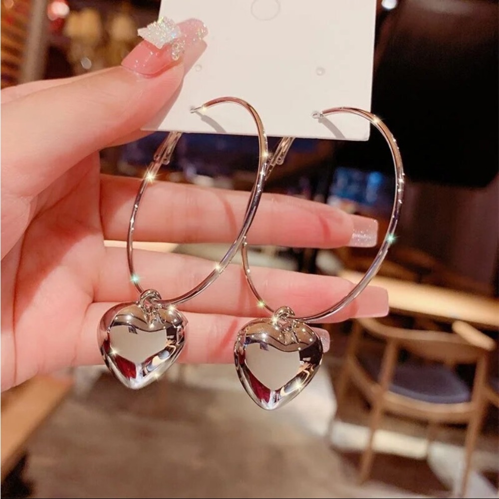 Brand New Heart Hoop Earrings